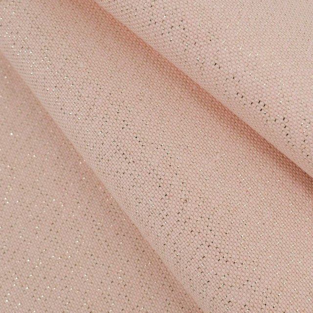 Linen-Effect Lurex Coated Fabric 160 Rose Gold - Maison Klem